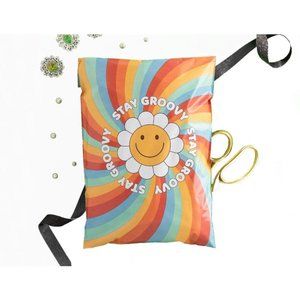 100 Count Stay Groovy Rainbow 7.5 x 10.5 Self Seal Printed Poly Mailers